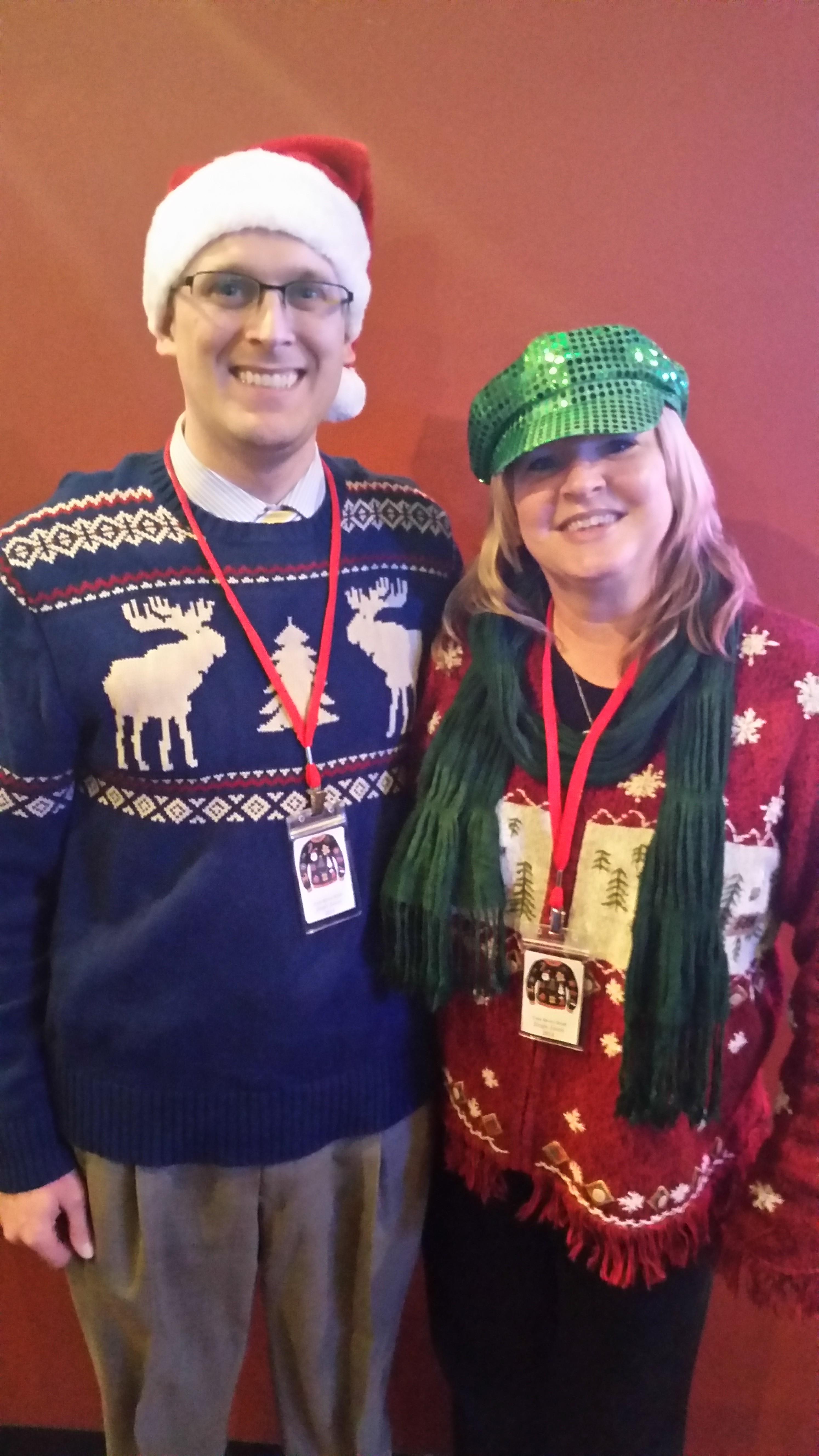 David & Kathy supporting Rotary at the Ugly Christmas Sweater Event!